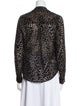 L'Agence Animal Print V-Neck Blouse