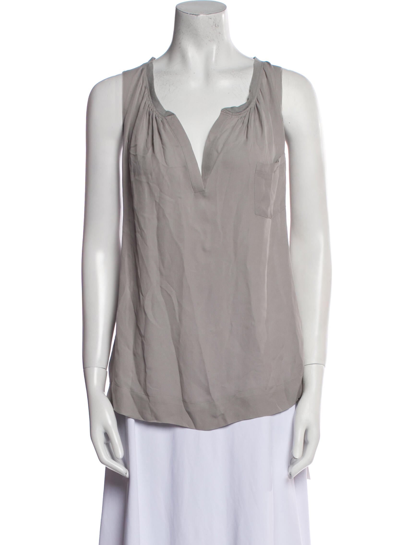 L'Agence Silk V-Neck Blouse