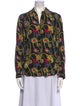 L'Agence Silk Printed Button-Up Top