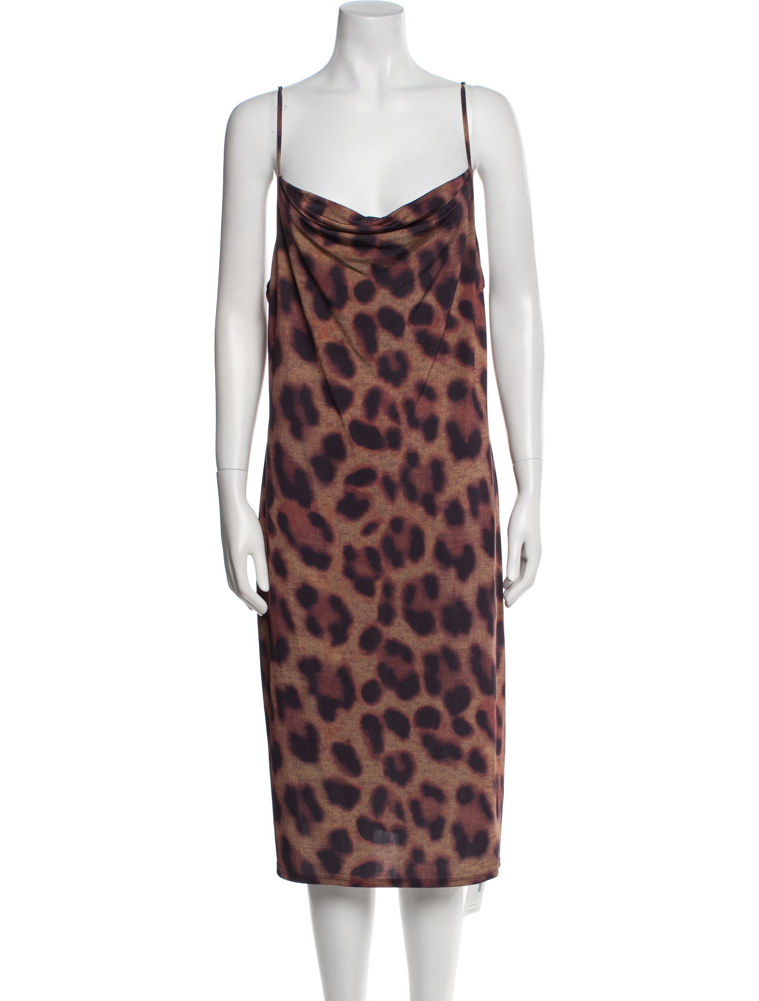 L'Agence Animal Print Midi Length Dress