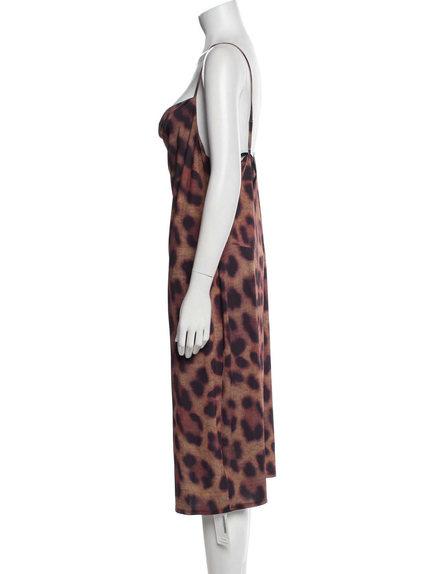 L'Agence Animal Print Midi Length Dress