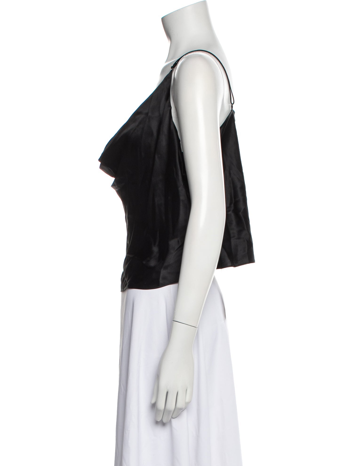 L'Agence Silk Cowl Neck Crop Top