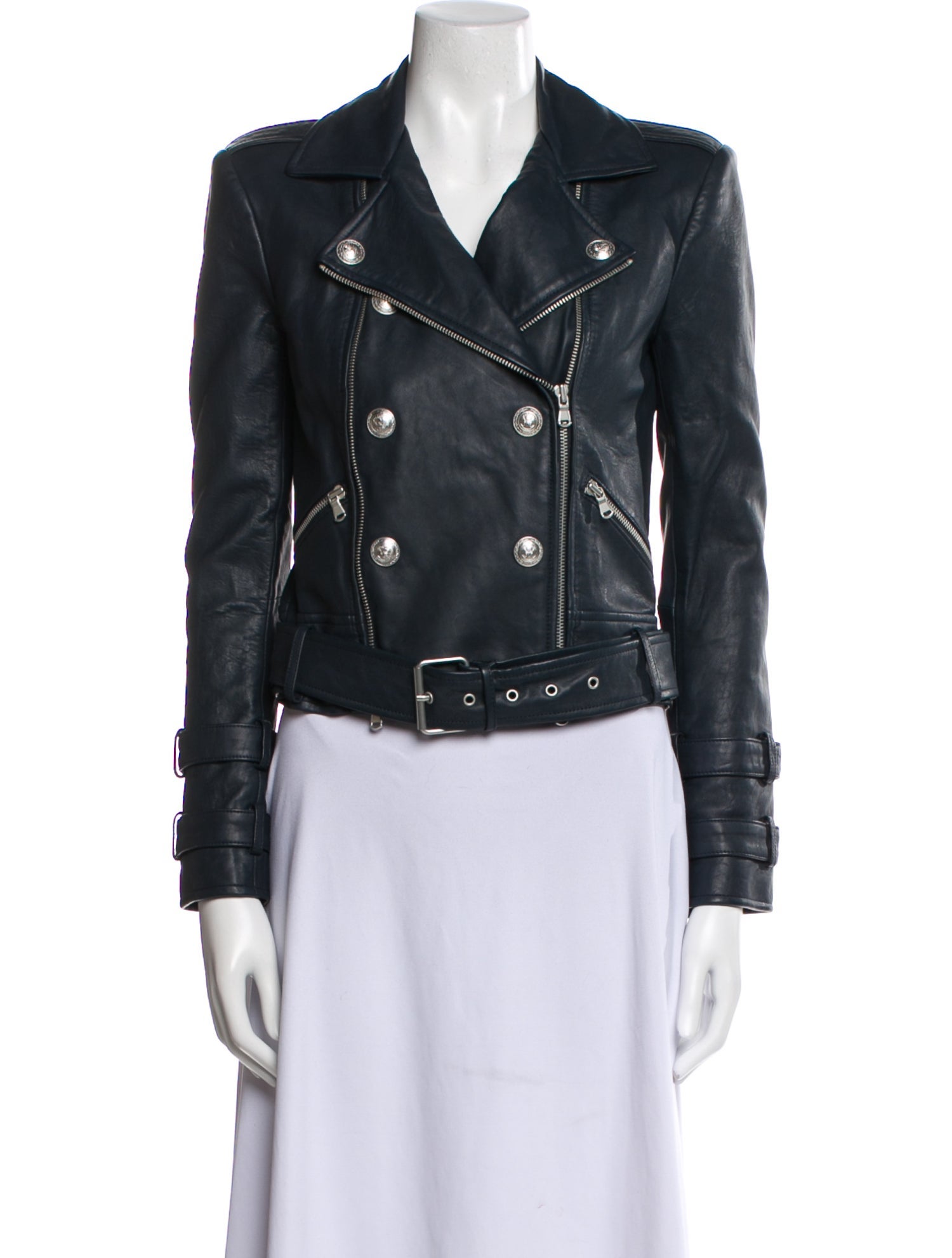 L'Agence Lamb Leather Biker Jacket
