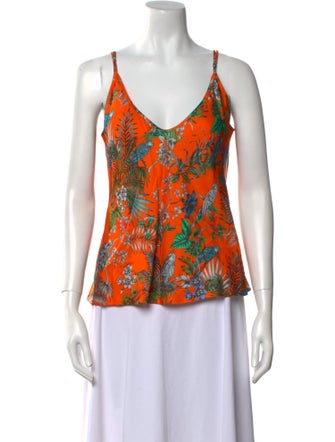 L'Agence Printed V-Neck Top