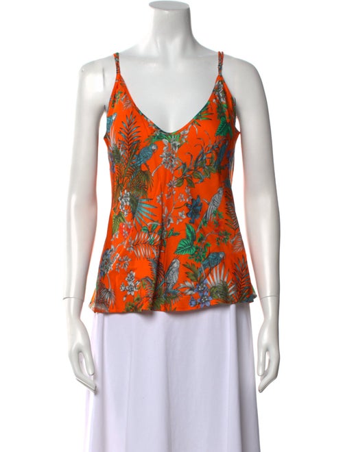 L'Agence Printed V-Neck Top