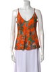 L'Agence Printed V-Neck Top
