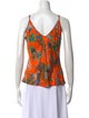 L'Agence Printed V-Neck Top