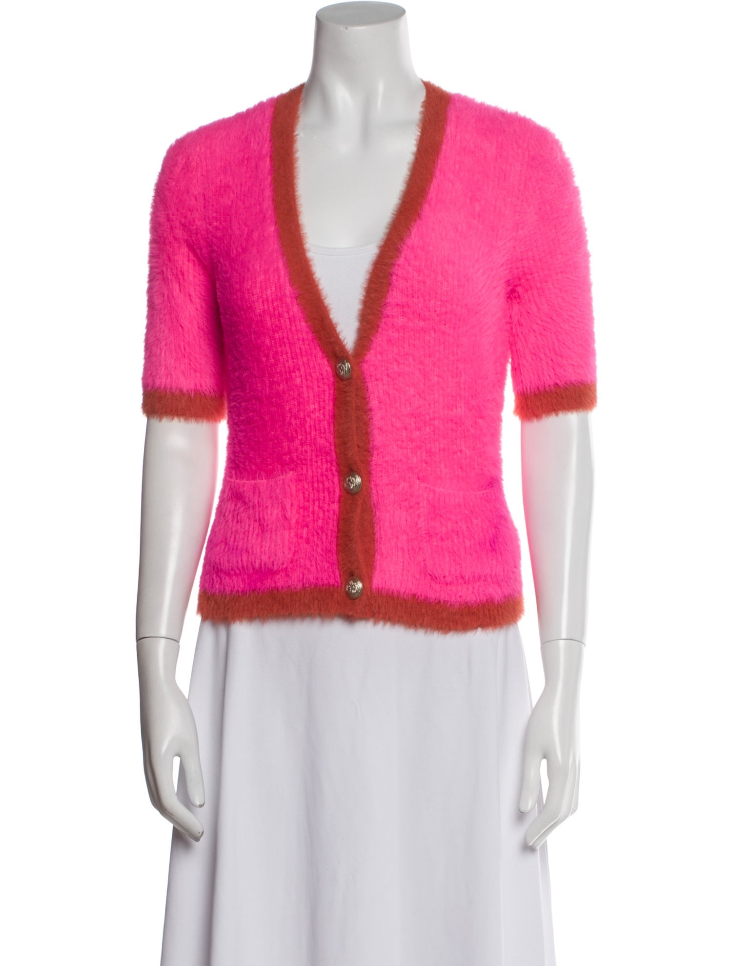 L'Agence Nylon V-Neck Sweater