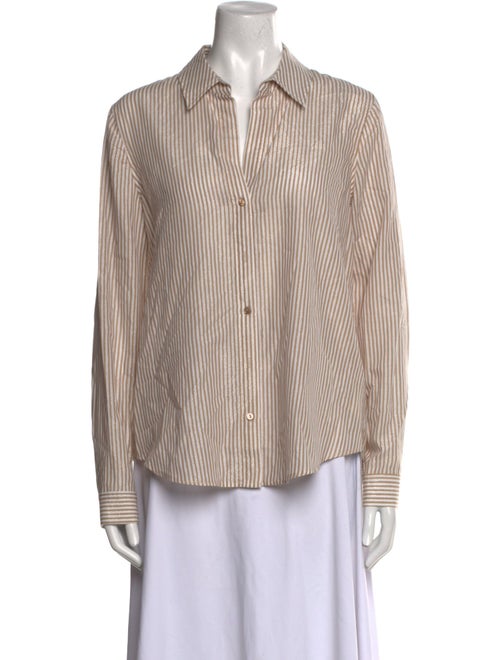 L'Agence Striped Long Sleeve Button-Up Top