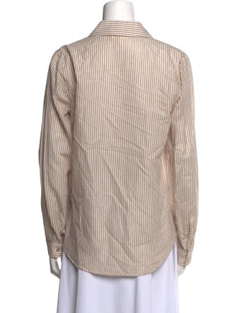 L'Agence Striped Long Sleeve Button-Up Top