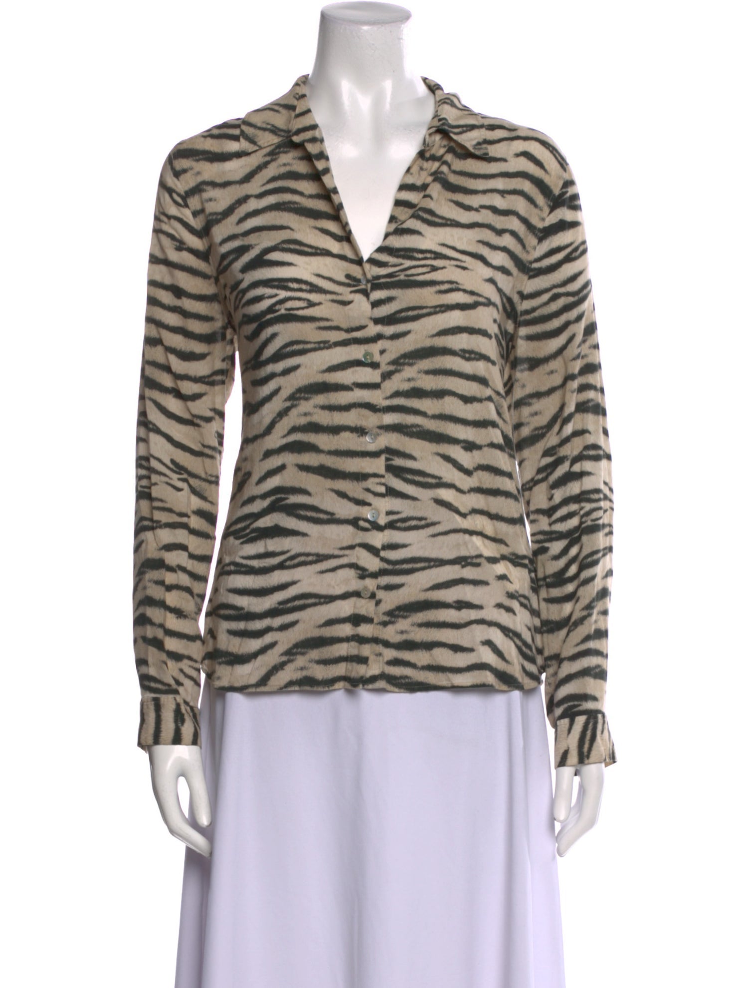 L'Agence Animal Print V-Neck Top