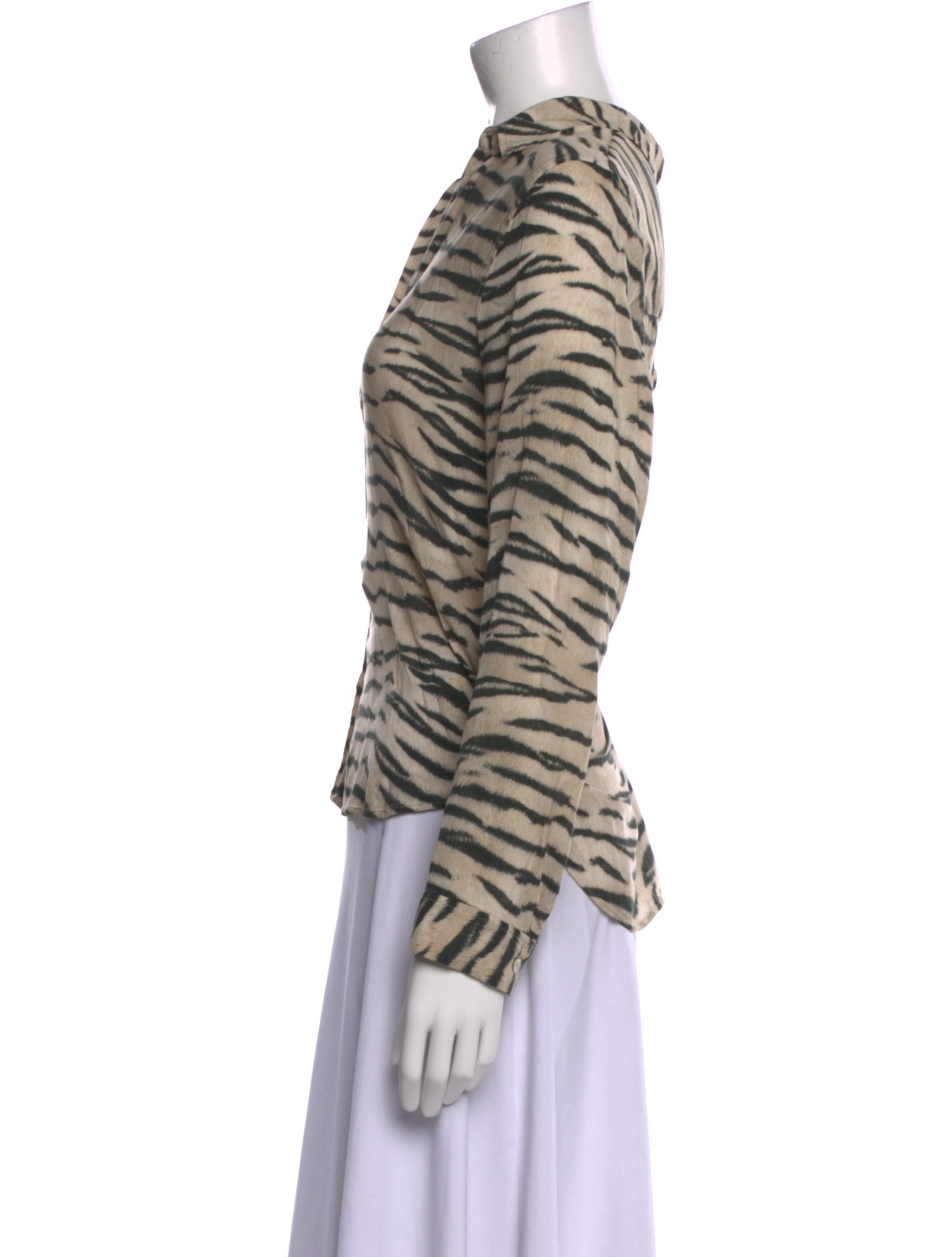 L'Agence Animal Print V-Neck Top