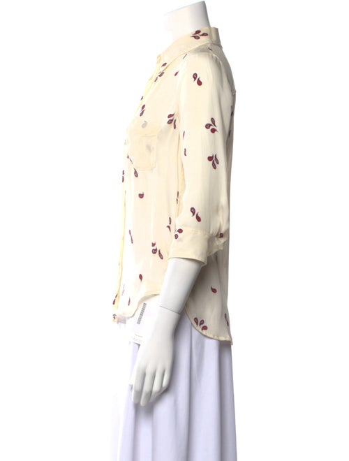 L'Agence Silk Printed Button-Up Top