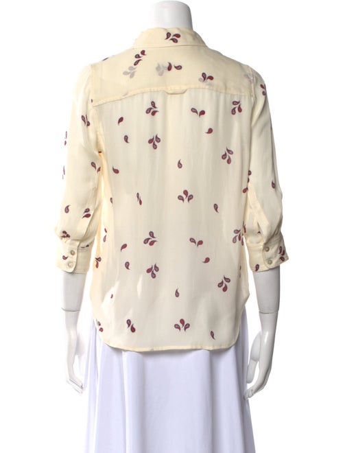 L'Agence Silk Printed Button-Up Top