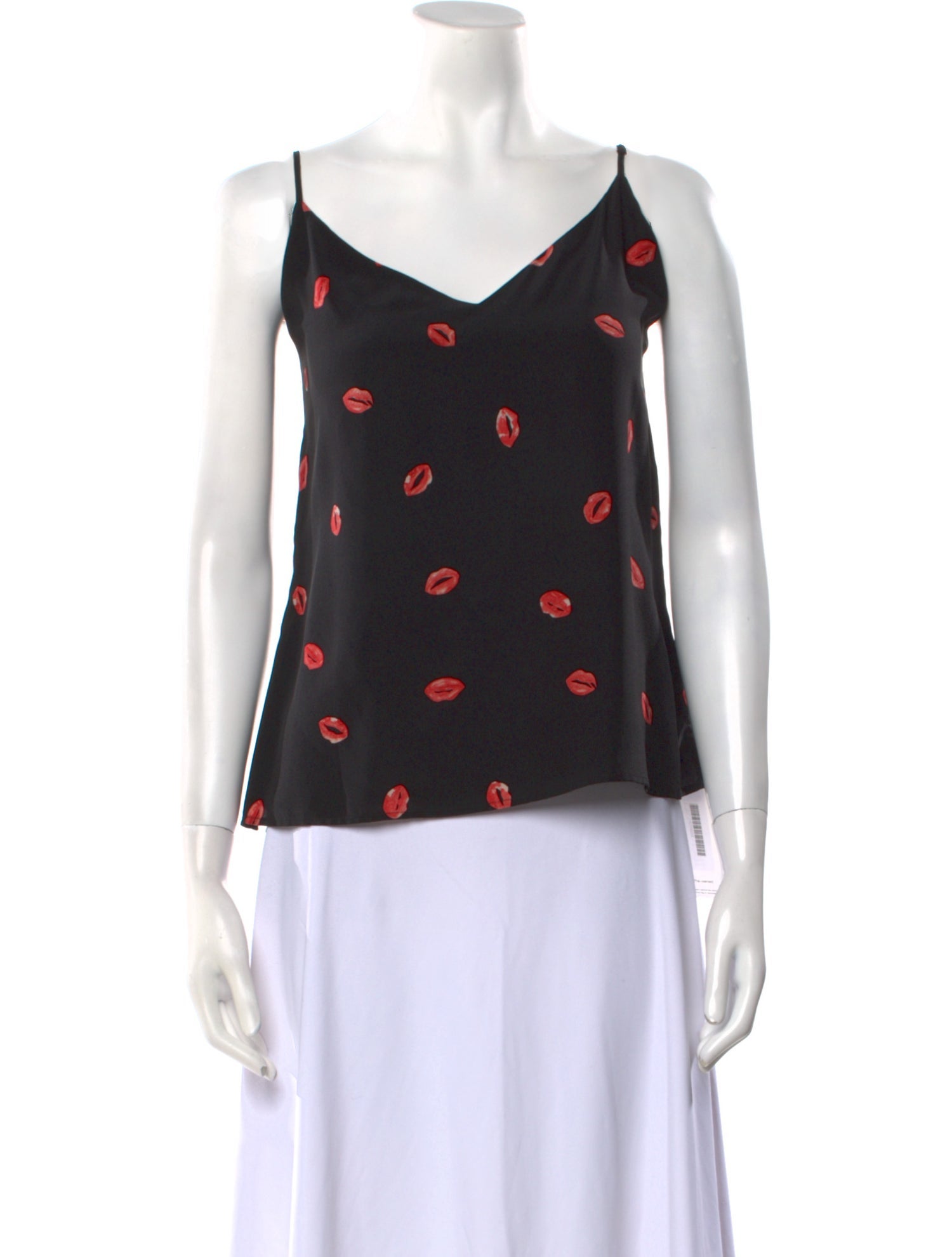 L'Agence Silk Polka Dot Print Top