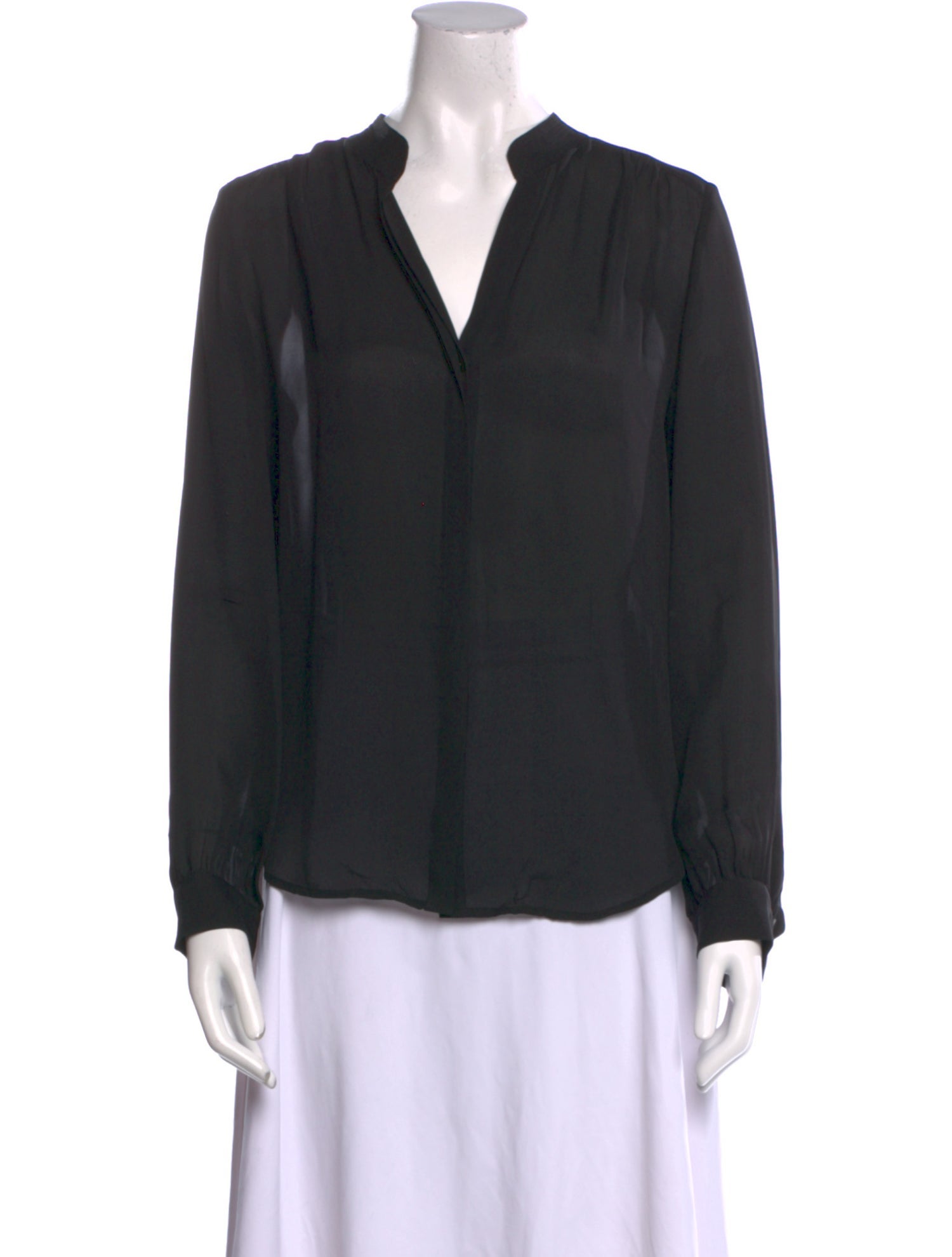 L'Agence Silk V-Neck Blouse