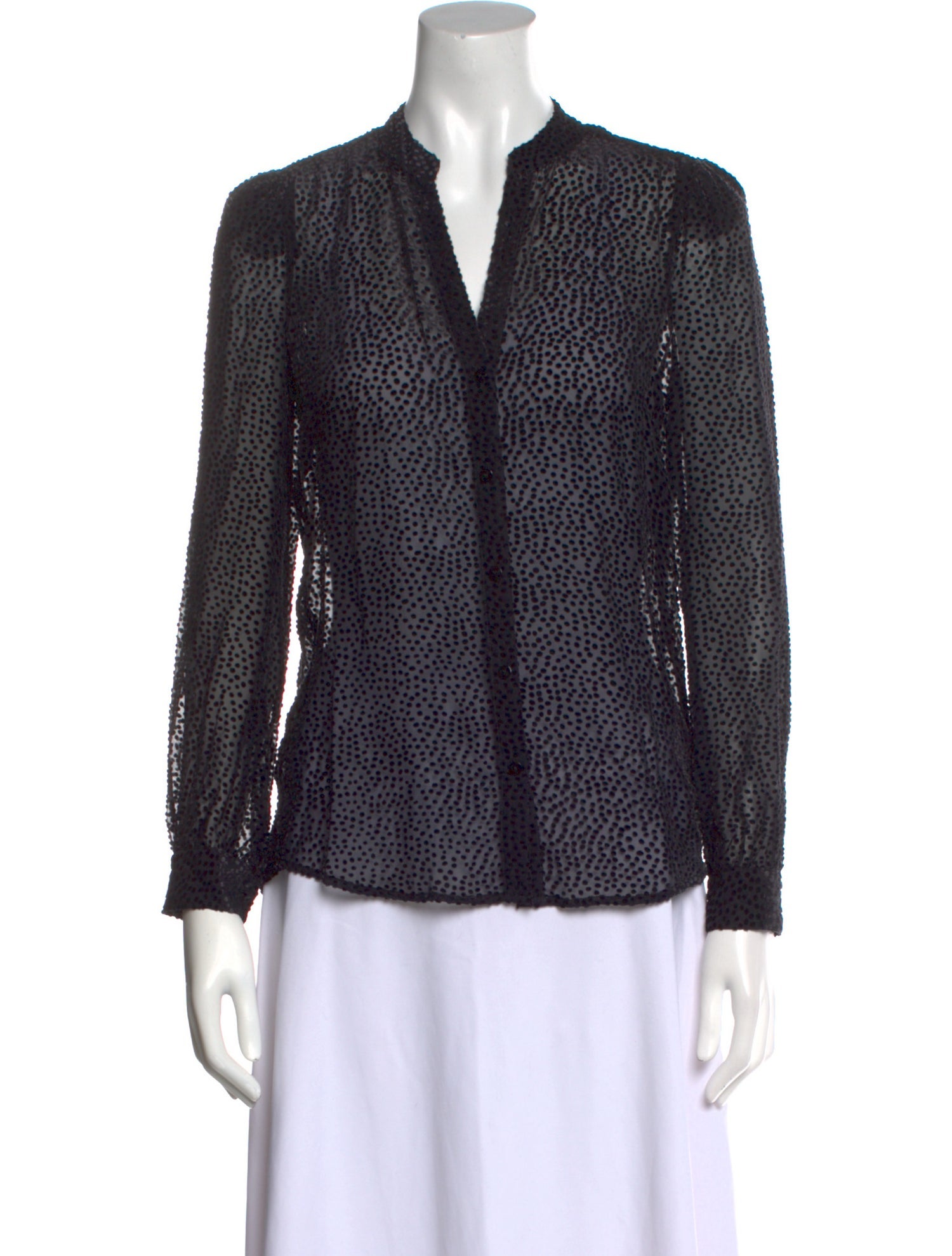 L'Agence Polka Dot Print V-Neck Blouse