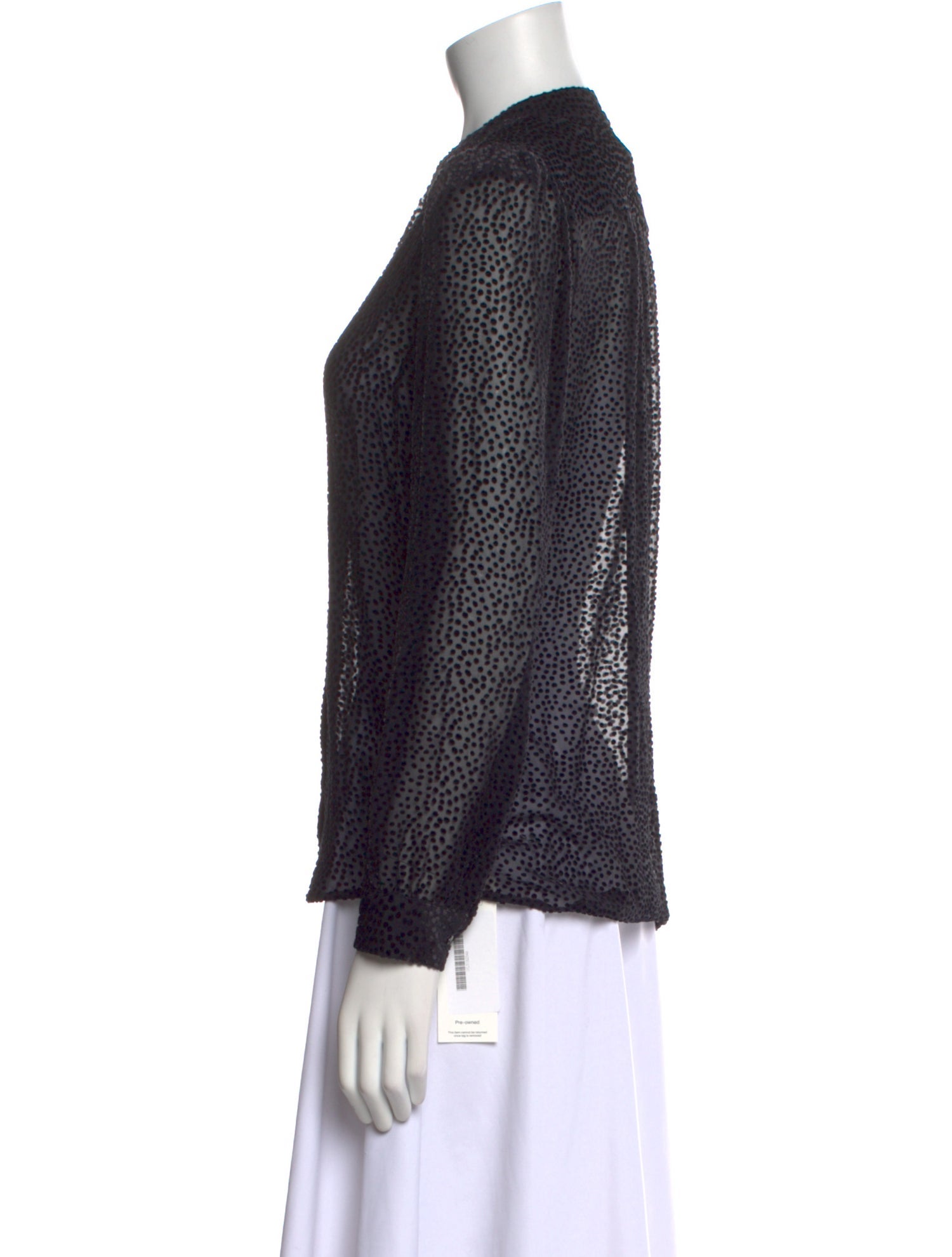 L'Agence Polka Dot Print V-Neck Blouse