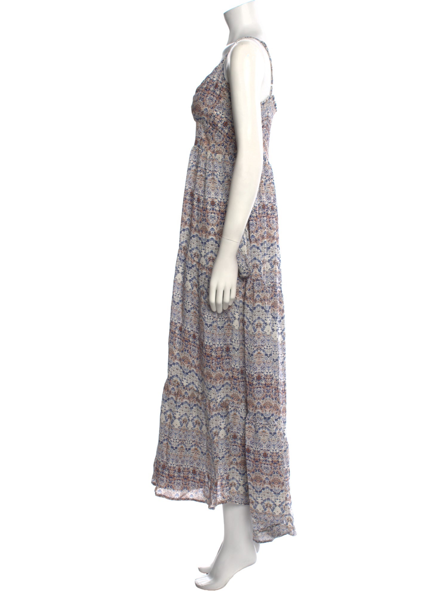 L'Agence Paisley Print Long Dress