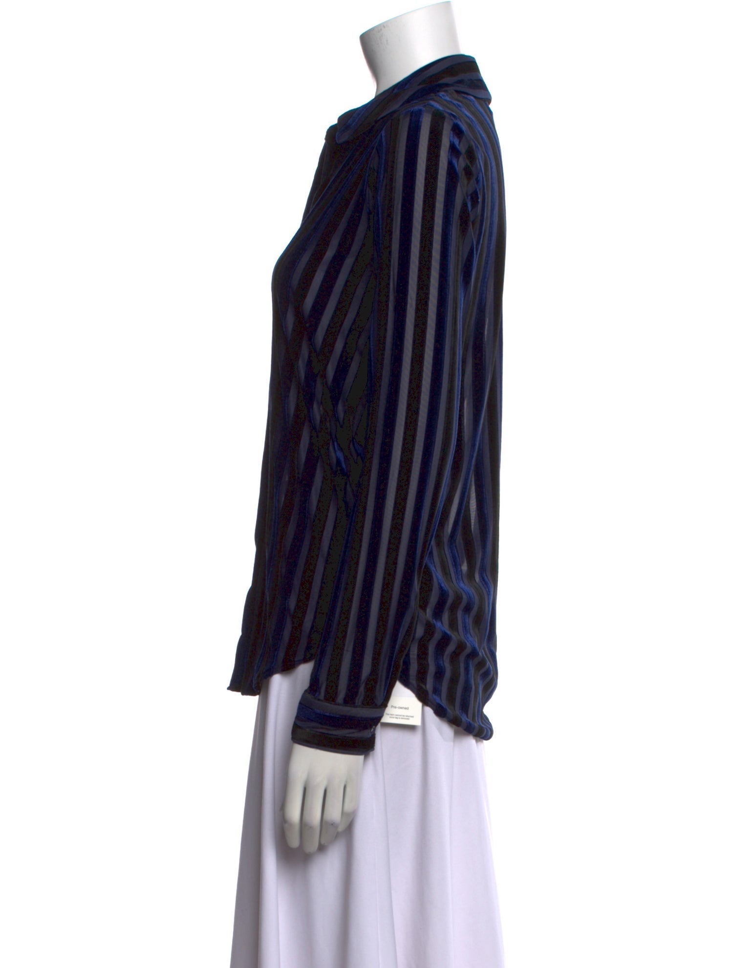 L'Agence Striped Long Sleeve Button-Up Top