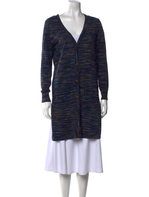 L'Agence Striped V-Neck Sweater