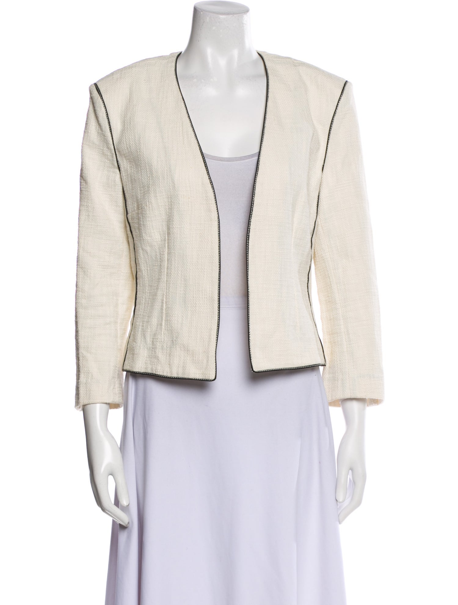 L'Agence Silk Tweed Pattern Evening Jacket