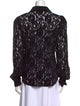 L'Agence Lace Pattern Long Sleeve Button-Up Top