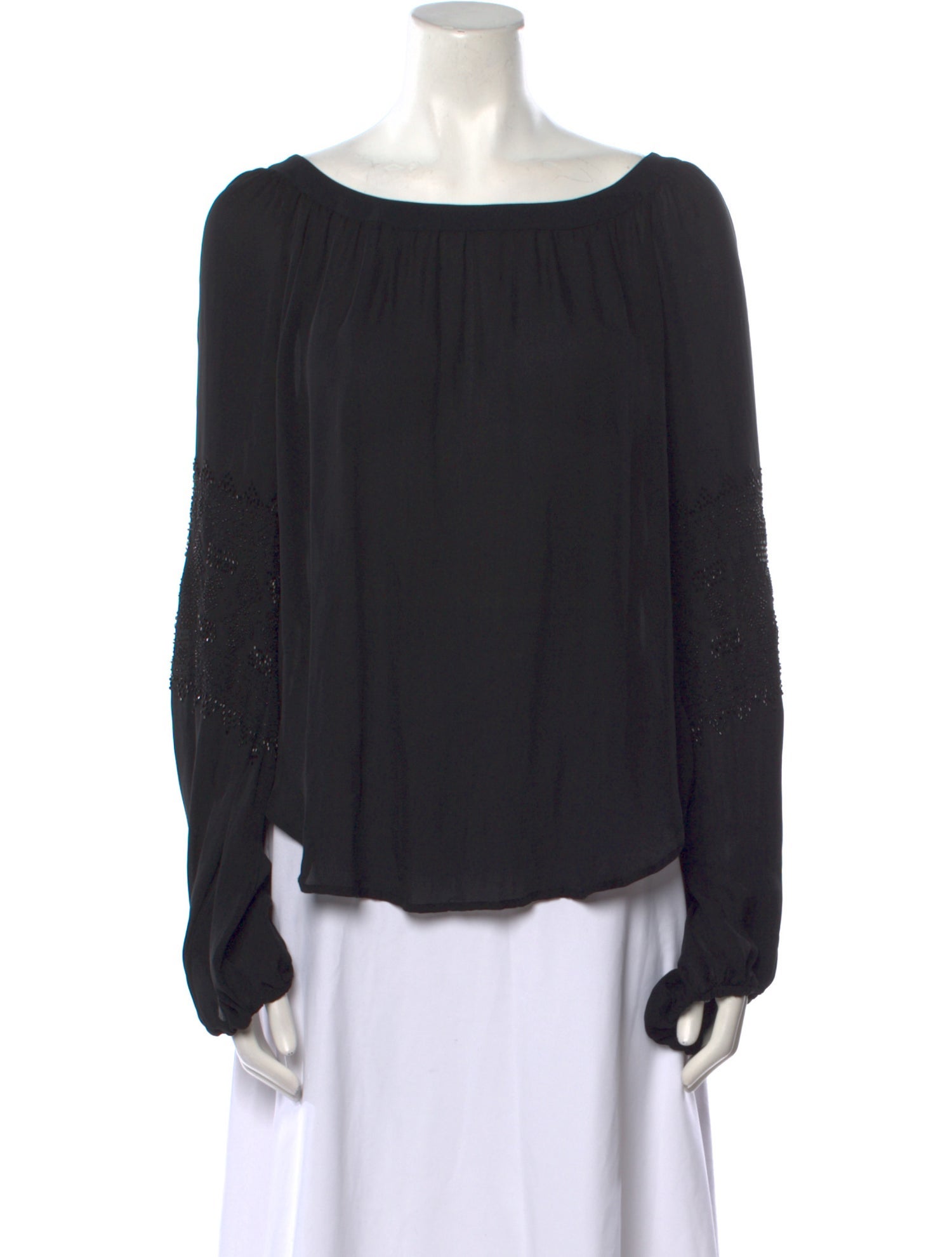 L'Agence Silk Bateau Neckline Blouse