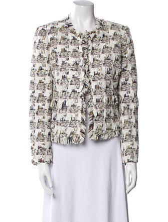 L'Agence Tweed Pattern Evening Jacket