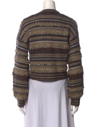 L'Agence Striped V-Neck Sweater