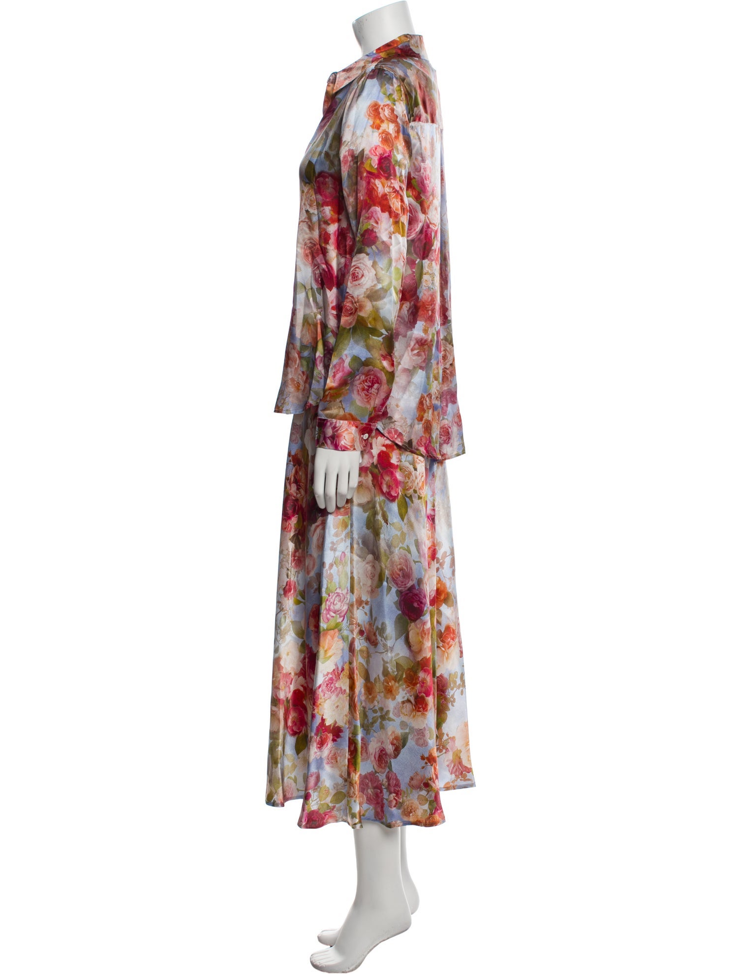 L'Agence Linen Floral Print Skirt Set