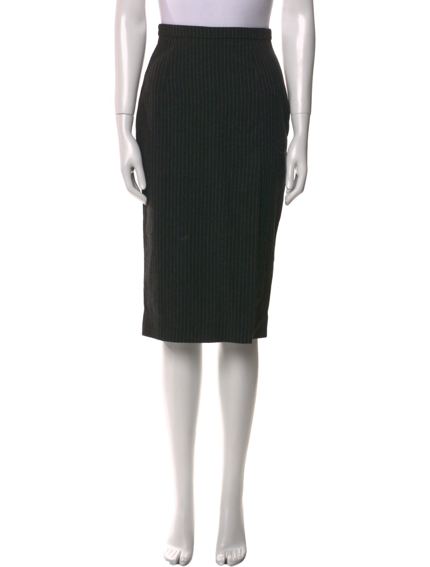 L'Agence Striped Knee-Length Skirt