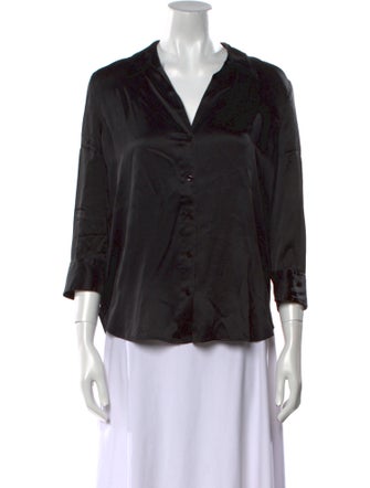 L'Agence Silk V-Neck Blouse