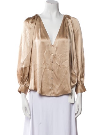L'Agence Silk V-Neck Blouse
