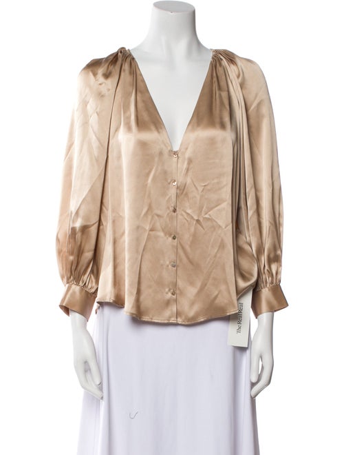 L'Agence Silk V-Neck Blouse