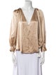 L'Agence Silk V-Neck Blouse