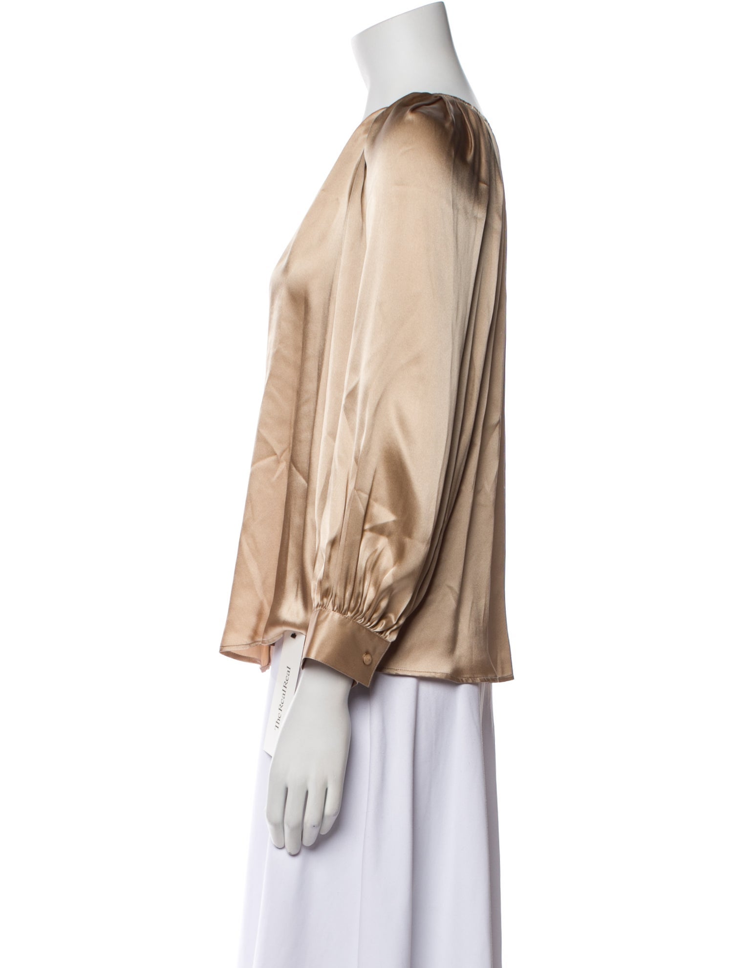 L'Agence Silk V-Neck Blouse