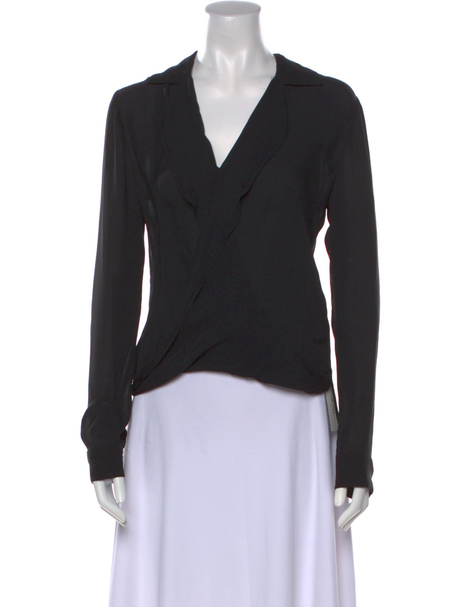 L'Agence Silk V-Neck Blouse