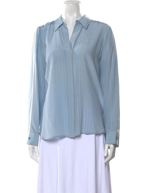L'Agence Silk Striped Button-Up Top