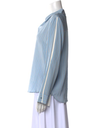 L'Agence Silk Striped Button-Up Top