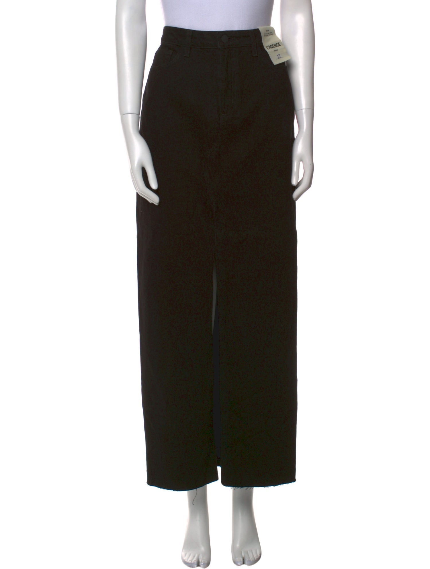 L'Agence Raw-Edge Trim Midi Length Skirt