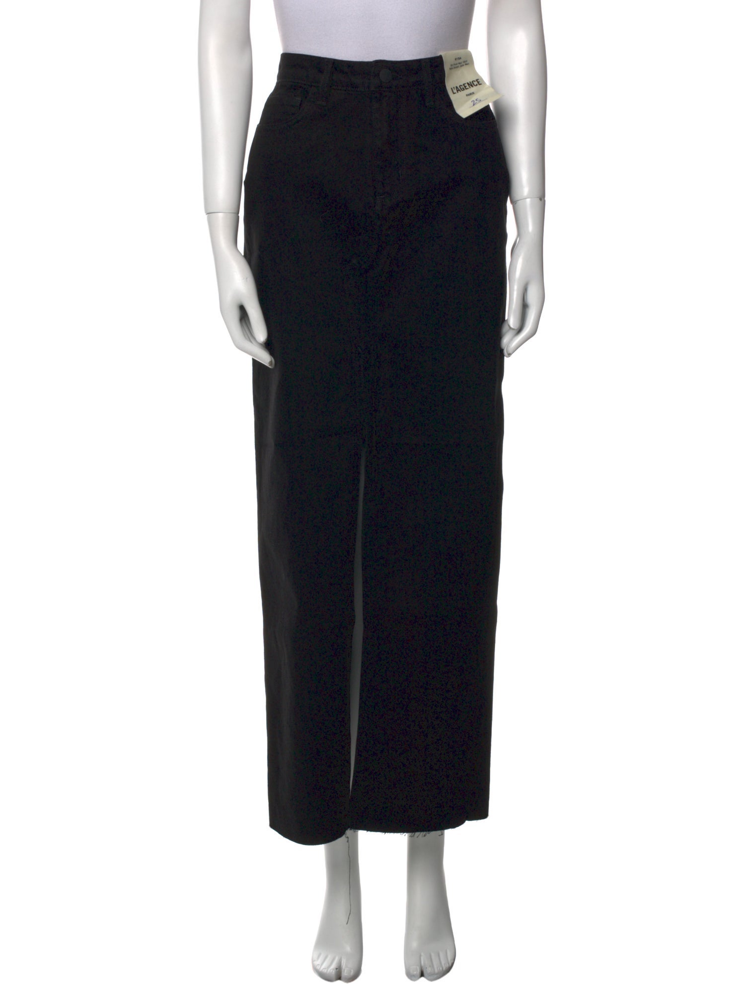 L'Agence Raw-Edge Trim Midi Length Skirt