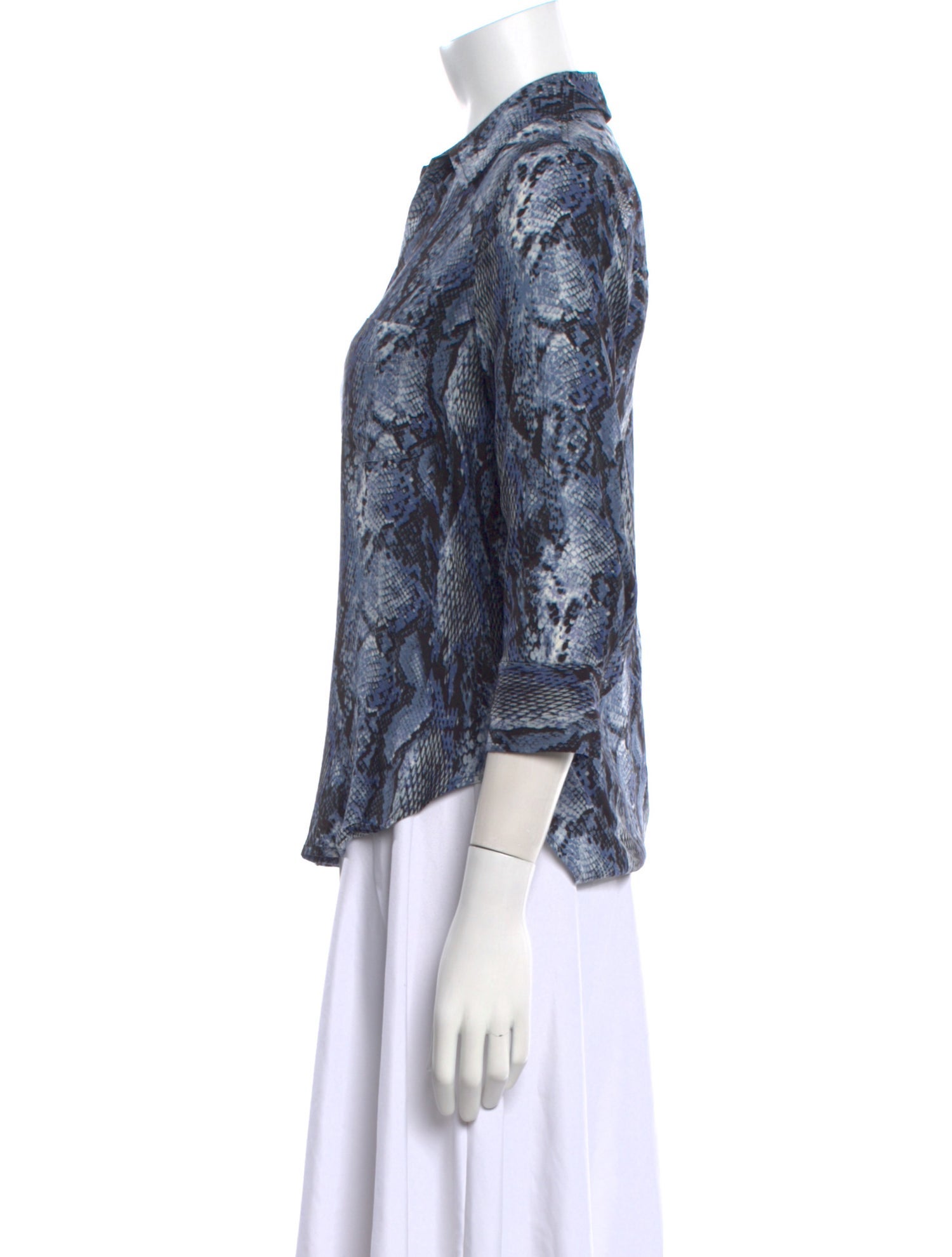 L'Agence Animal Print V-Neck Blouse