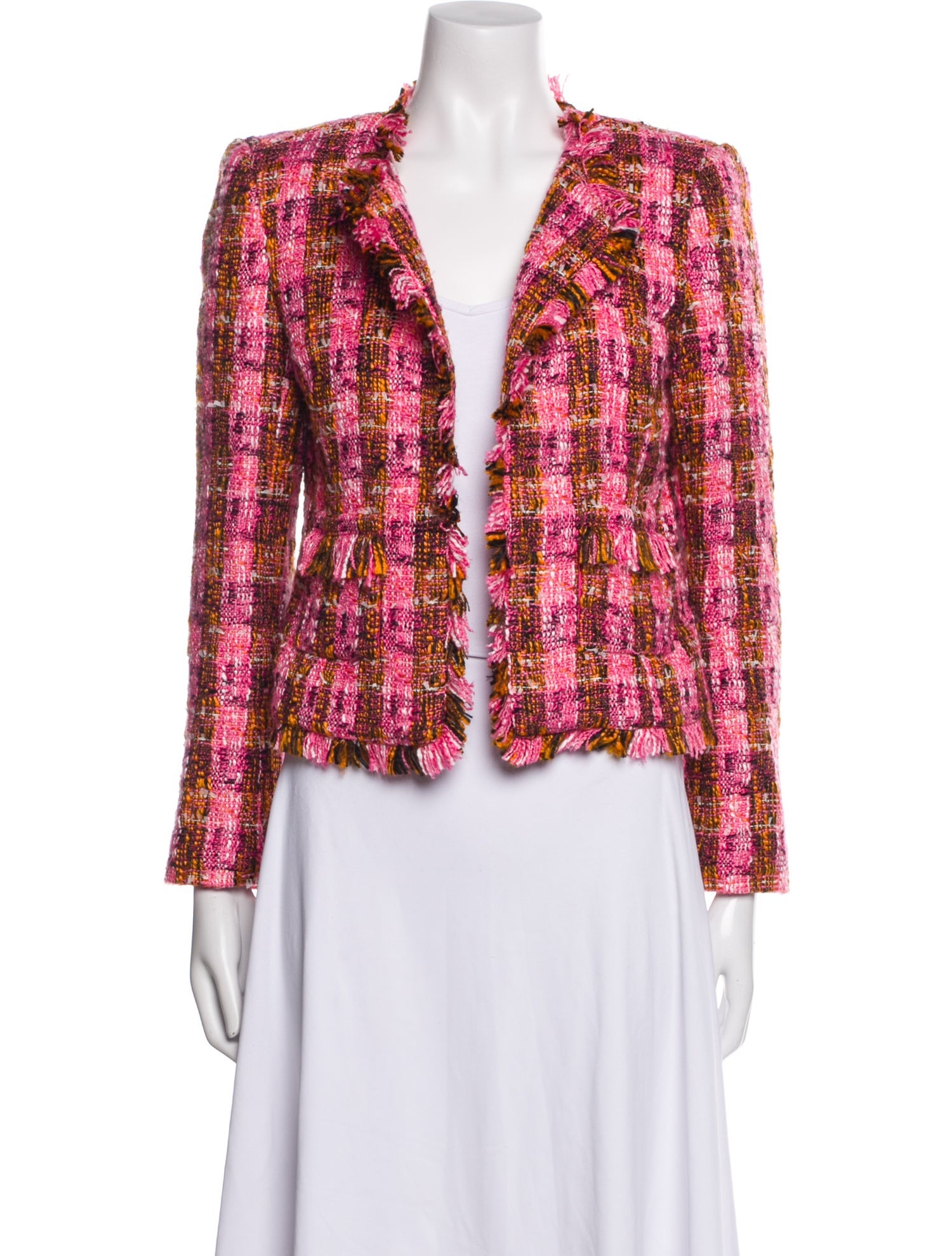 L'Agence Plaid Print Evening Jacket