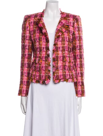 L'Agence Plaid Print Evening Jacket