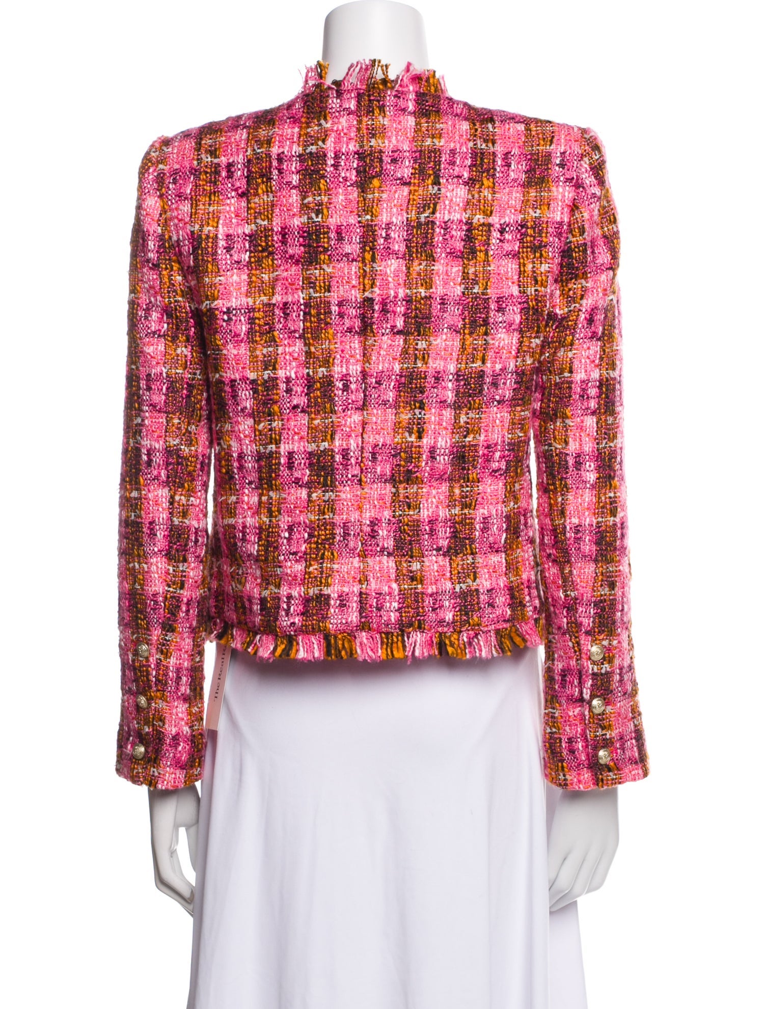 L'Agence Plaid Print Evening Jacket
