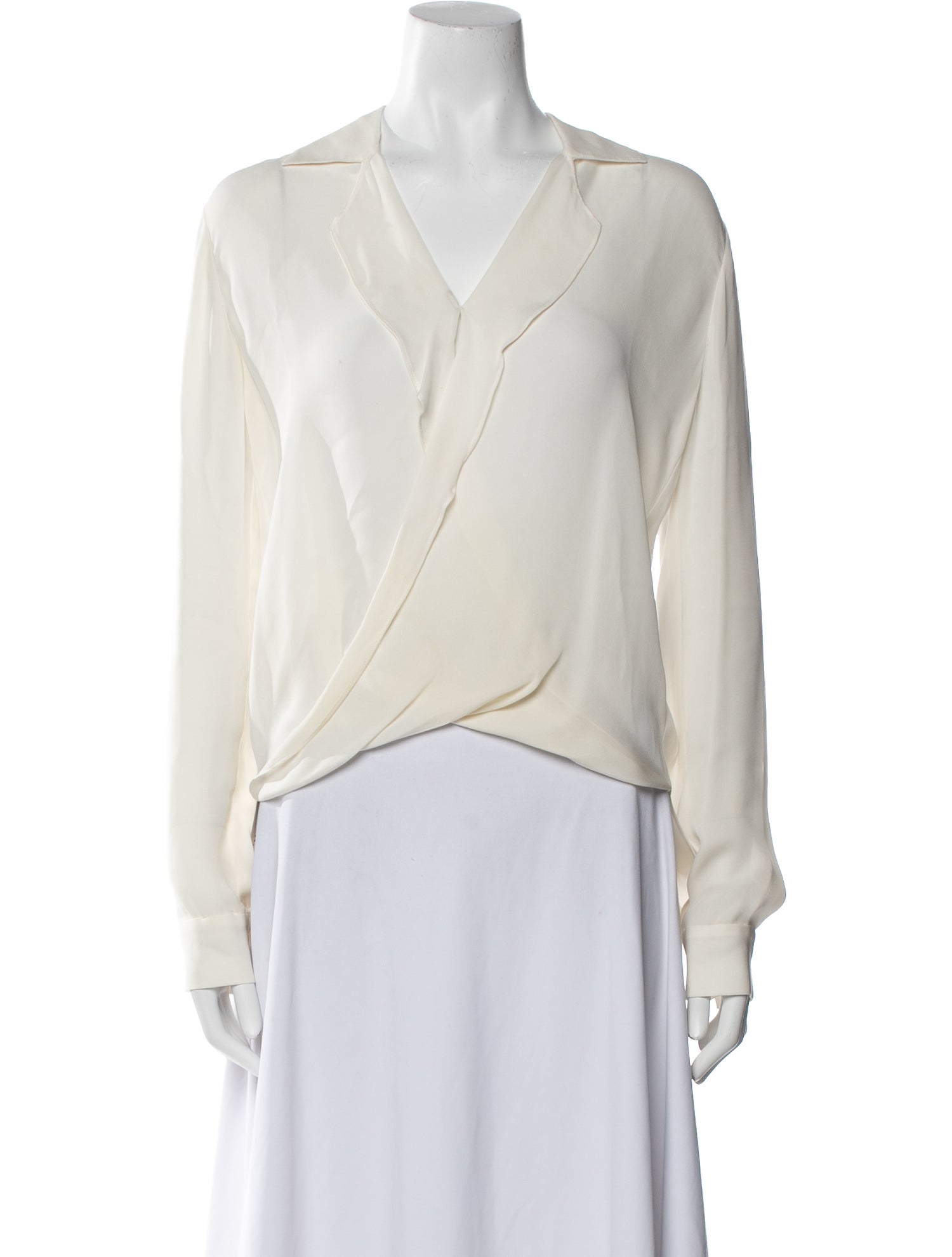L'Agence V-Neck Long Sleeve Blouse