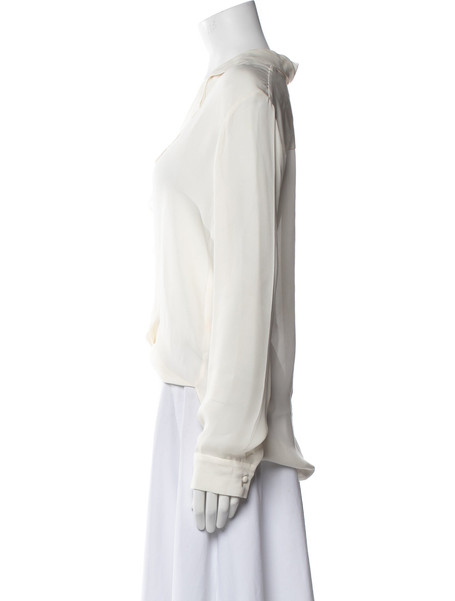 L'Agence V-Neck Long Sleeve Blouse