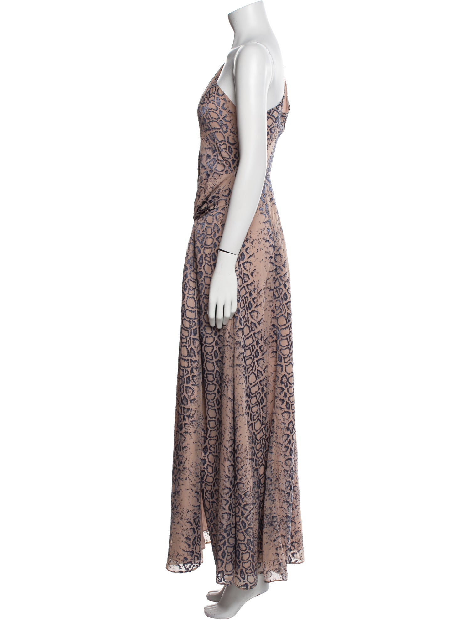 L'Agence Animal Print Long Dress