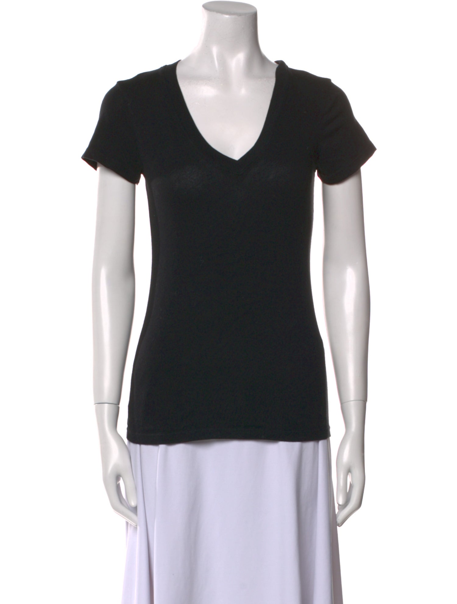 L'Agence V-Neck Short Sleeve T-Shirt